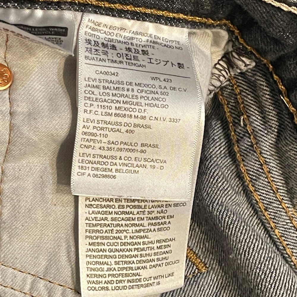 Levis 501 Original Fit Jeans Mens W40 L30 Dark Charcoal Black Denim Button Fly - Picture 6 of 10
